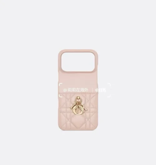Dior Cannage-Pattern Phone Case with Metal Charm Detailing - Ref. PCDIOR0019