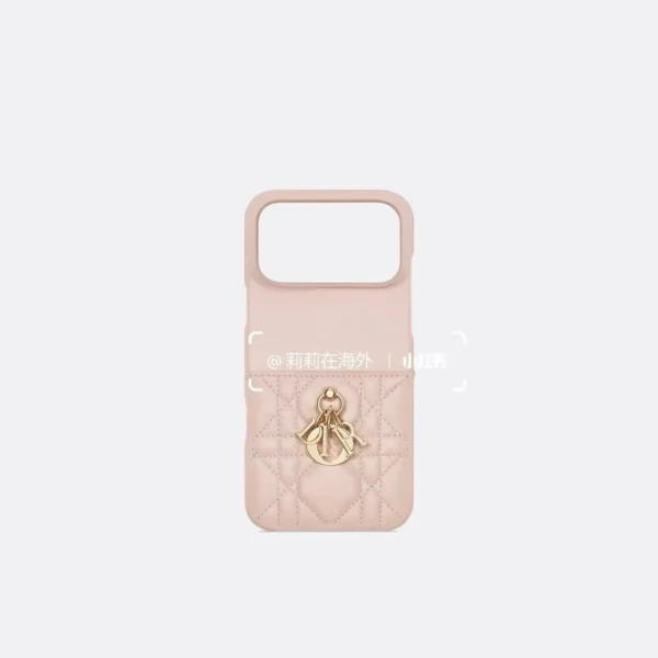PCDIOR0019-01 Dior Cannage-Pattern Phone Case with Metal Charm Detailing - Ref. PCDIOR0019