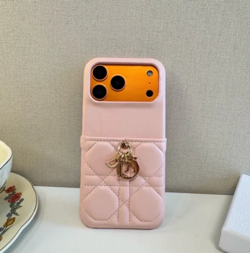 Dior Cannage-Pattern Phone Case with Metal Charm Detailing - Ref. PCDIOR0019