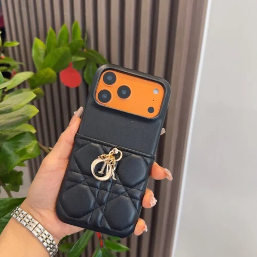 Dior Cannage-Pattern Phone Case with Metal Charm Detailing - Ref. PCDIOR0020