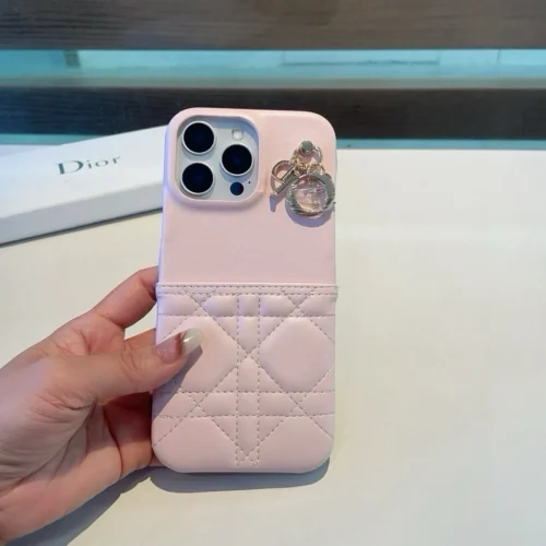 Dior Cannage-Pattern Phone Case with Metal Charm Detailing - Ref. PCDIOR0021