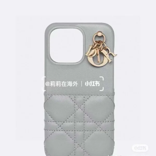PCDIOR0023-01 Dior Cannage-Pattern Phone Case with Metal Charm Detailing - Ref. PCDIOR0023
