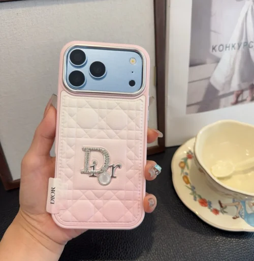 Dior Embossed Diamond-Pattern Gradient Phone Case with Precision Cutouts - Ref. PCDIOR0038