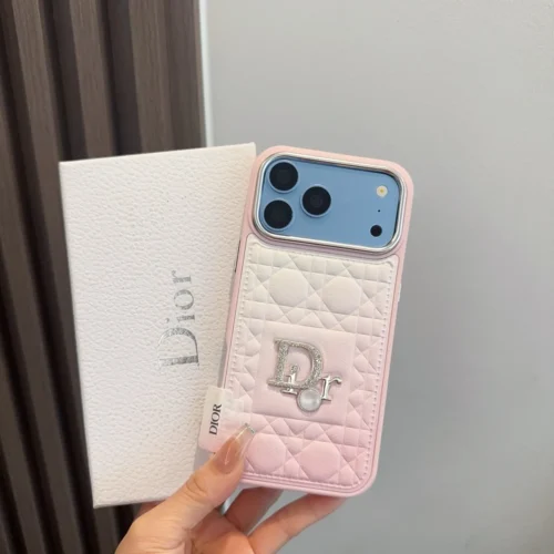Dior Embossed Diamond-Pattern Gradient Phone Case with Precision Cutouts - Ref. PCDIOR0038