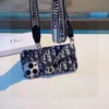 Dior Montaigne Cardholder Phone Case with Embroidered Woven Shoulder Strap - Ref. PCDIOR0066