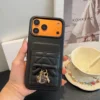 Dior Cannage-Pattern Cardholder Phone Case with Metal Charm - Ref. PCDIOR0072