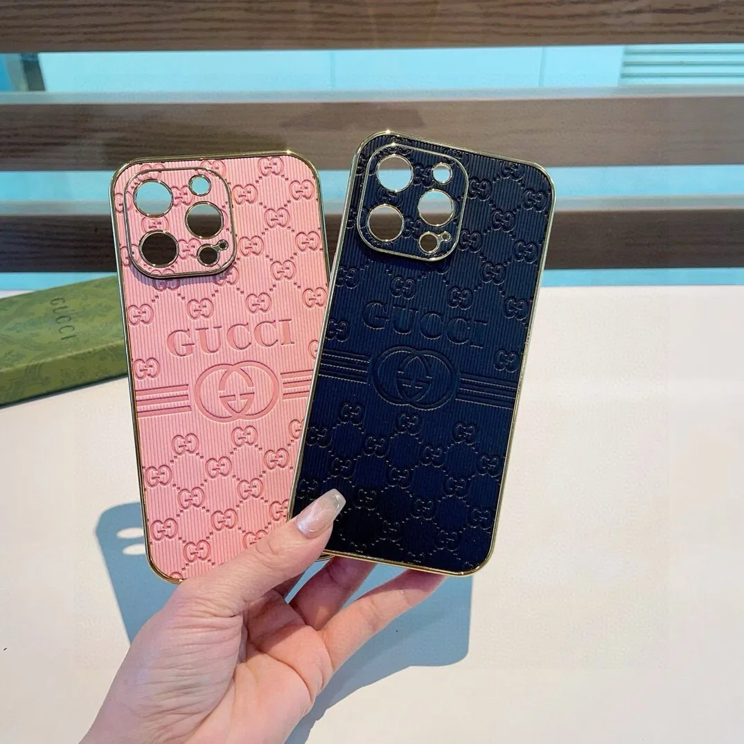 PCGUCCI0002-01 Gucci Embossed Full-Cover Phone Case with Electroplated Sides and Precision Cutouts - Ref. PCGUCCI0002