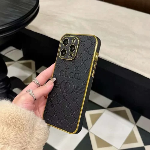 Gucci Embossed Full-Cover Phone Case with Electroplated Sides and Precision Cutouts - Ref. PCGUCCI0006
