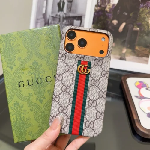 Gucci Phone Case with Classic Red and Green Web Stripe - Ref. PCGUCCI0018