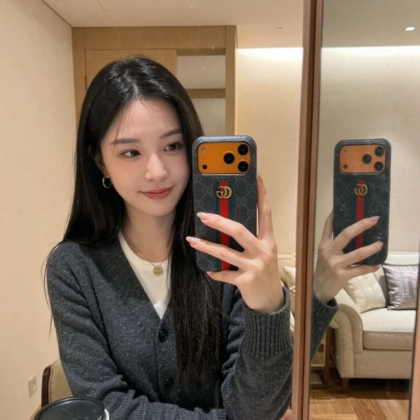 PCGUCCI0019-01 Gucci Phone Case with Classic Red and Green Web Stripe - Ref. PCGUCCI0019
