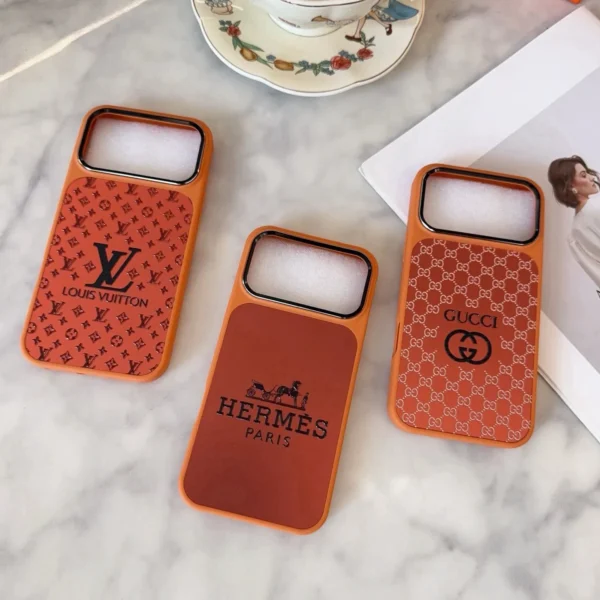 PCGUCCI0030-01 Gucci Cosmic Orange Glitter-Embossed Phone Case with Metal Camera Ring and Soft Edges - Ref. PCGUCCI0030