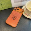 Gucci Cosmic Orange Glitter-Embossed Phone Case with Metal Camera Ring and Soft Edges - Ref. PCGUCCI0030