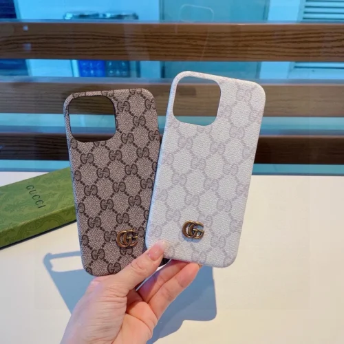 Gucci Monogram Phone Case with Metal Logo and Painted Edges - Ref. PCGUCCI0033