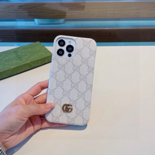 Gucci Monogram Phone Case with Metal Logo and Painted Edges - Ref. PCGUCCI0033