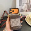 Gucci Monogram Flip-Cardholder Phone Case with Detachable Woven Crossbody Strap - Ref. PCGUCCI0058