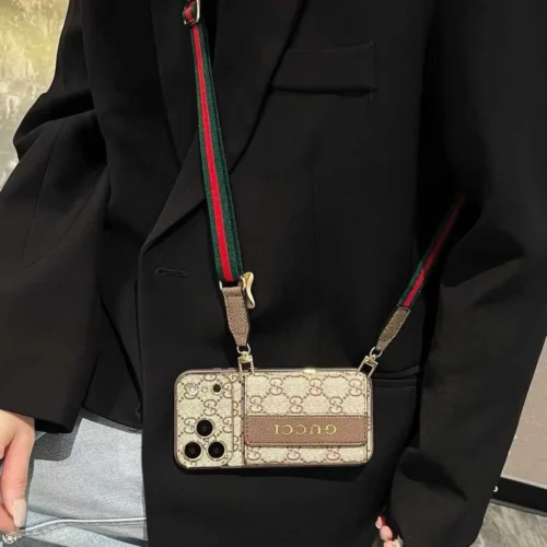 Gucci Soft-Touch Electroplated Monogram Crossbody Phone Case with Accordion Wallet - Ref. PCGUCCI0064