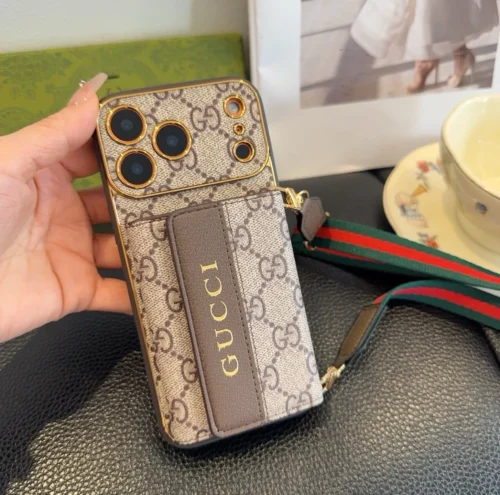 Gucci Soft-Touch Electroplated Monogram Crossbody Phone Case with Accordion Wallet - Ref. PCGUCCI0064