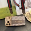 Gucci Soft-Touch Electroplated Monogram Crossbody Phone Case with Accordion Wallet - Ref. PCGUCCI0064