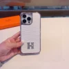Hermes Crocodile-Embossed H-Motif Phone Case with Full-Wrap Edges - Ref. PCHERMES0006