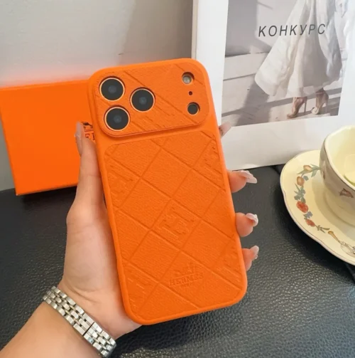 Hermes Cosmic Orange Full-Cover Phone Case for iPhone - Ref. PCHERMES0025