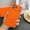 Hermes Cosmic Orange Full-Cover Phone Case for iPhone - Ref. PCHERMES0025