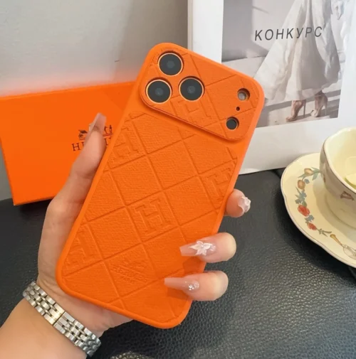Hermes Cosmic Orange Full-Cover Phone Case for iPhone - Ref. PCHERMES0025