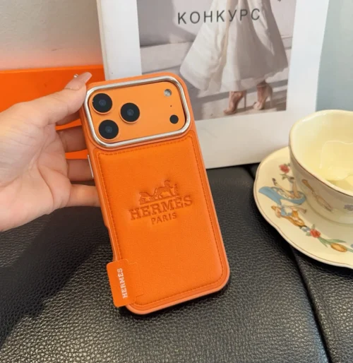 Hermes Cosmic Orange Full-Cover Phone Case for iPhone - Ref. PCHERMES0030