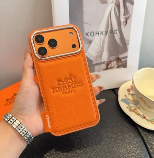 Hermes Cosmic Orange Full-Cover Phone Case for iPhone - Ref. PCHERMES0031