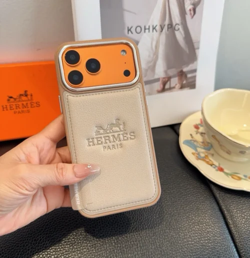 Hermes Cosmic Orange Full-Cover Phone Case for iPhone - Ref. PCHERMES0032