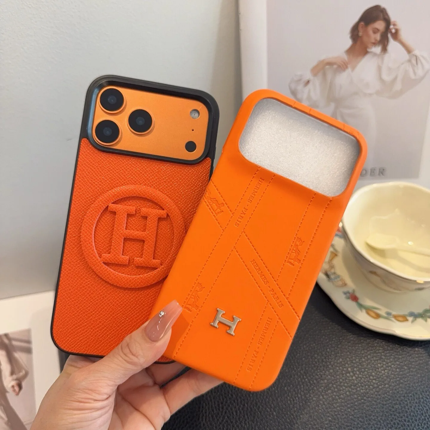 PCHERMES0039-01 Hermes Cosmic Orange Series Phone Case for iPhone - Ref. PCHERMES0039