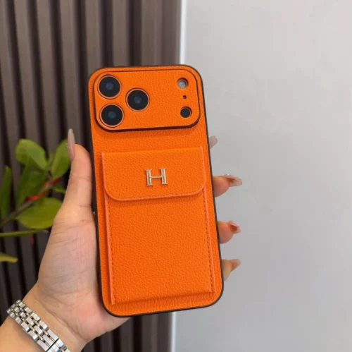 Hermes Cosmic Orange Cardholder Phone Case with Precision Cutouts - Ref. PCHERMES0050