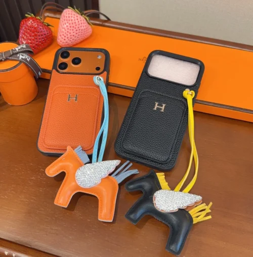 Hermes H-Motif Cardholder Phone Case Set with Horse Charm - Ref. PCHERMES0054