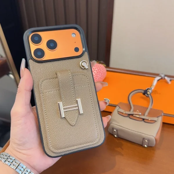 PCHERMES0070-01 Hermes H-Motif Cardholder Phone Case Set with Earphone Pouch - Ref. PCHERMES0070