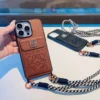 Loewe Crossbody Cardholder Phone Case with Detachable Cord and Gold-Tone Logo Hardware - Ref. PCLOEWE0048