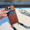 Loewe Crossbody Cardholder Phone Case with Detachable Cord and Gold-Tone Logo Hardware - Ref. PCLOEWE0048