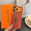 Louis Vuitton Cosmic Orange Glitter-Embossed Phone Case with Metal Camera Ring and Soft Edges - Ref. PCLV0079