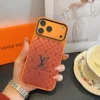 Louis Vuitton Cosmic Orange Glitter-Embossed Phone Case with Metal Camera Ring and Soft Edges - Ref. PCLV0079