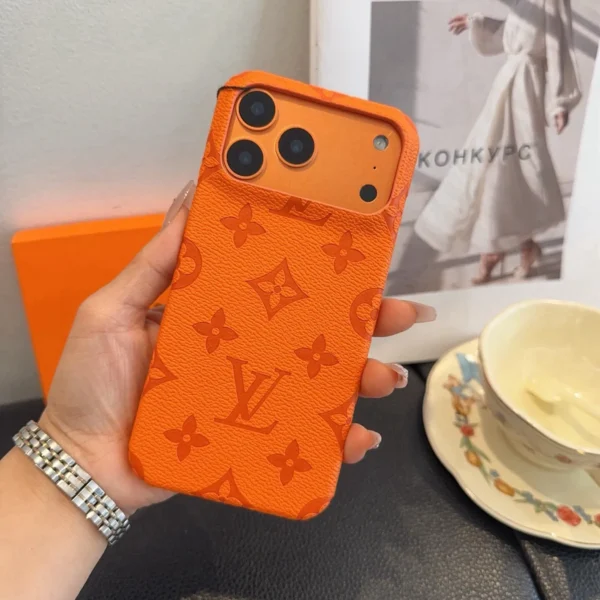 PCLV0100-01 Louis Vuitton Cosmic Orange Embossed Pebbled Cowhide Phone Case - Ref. PCLV0100