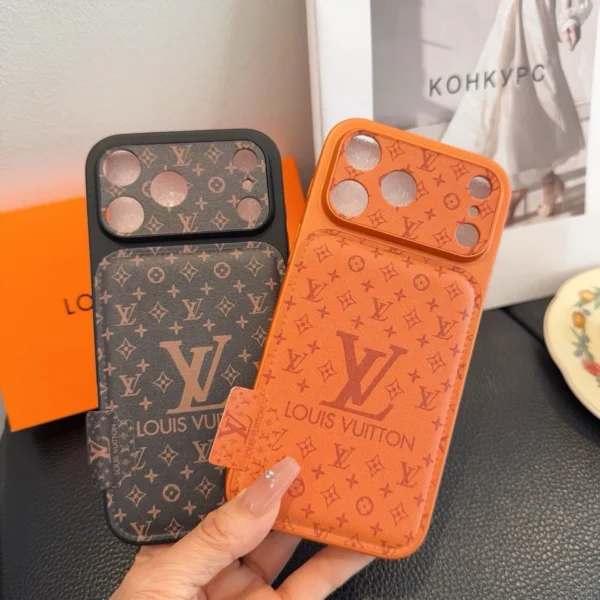 PCLV0114-01 Louis Vuitton Cosmic Orange Glitter-Embossed Full-Cover Phone Case with Precision Cutouts - Ref. PCLV0114