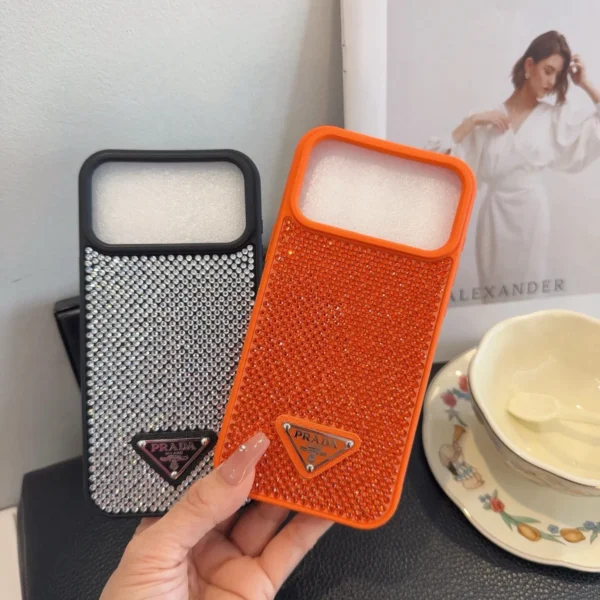 PCPRADA0014-01 Prada Full-Cover Phone Case with Hand-Applied Rhinestones - Ref. PCPRADA0014