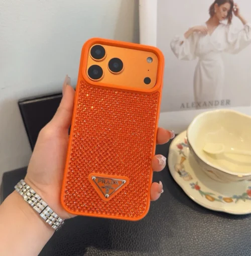 Prada Full-Cover Phone Case with Hand-Applied Rhinestones - Ref. PCPRADA0014