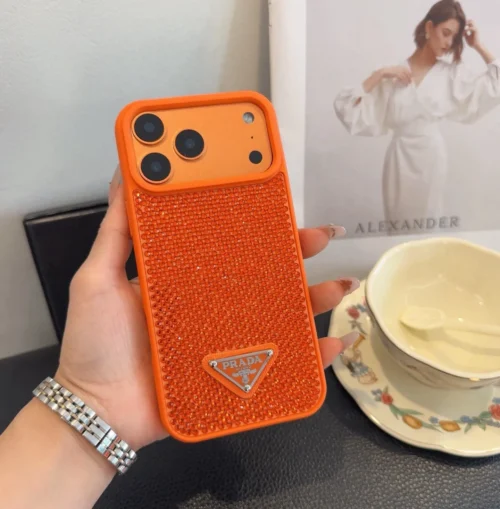 Prada Full-Cover Phone Case with Hand-Applied Rhinestones - Ref. PCPRADA0014
