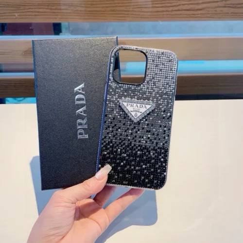 Prada Rhinestone Full-Cover Phone Case with Precision Cutouts - Ref. PCPRADA0021