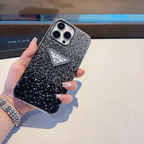 Prada Rhinestone Full-Cover Phone Case with Precision Cutouts - Ref. PCPRADA0021