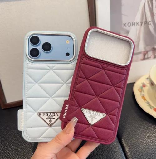 Prada Soft Leather-Feel Phone Case with Card Slot and Precision Cutouts - Ref. PCPRADA0037