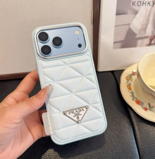 Prada Soft Leather-Feel Phone Case with Card Slot and Precision Cutouts - Ref. PCPRADA0038