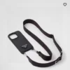 Prada Crosshatch Leather-Finish Crossbody Phone Case with Metal Logo and Soft Edges - Ref. PCPRADA0044